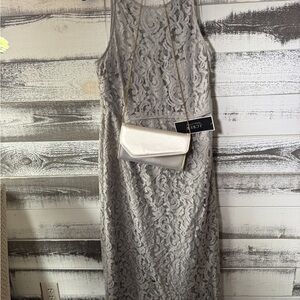 J. Crew Gray Lace Dress